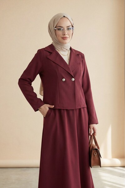 Modamorfo Double-Breasted Collar Jacket with Double Buttons on the Front and ...