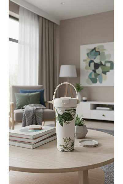 Generic A portable Thermal water bottle mug with a stylish botanical design, ...