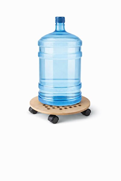 AR&MA WOOD Ahşap Damacana, Tüp ve Saksı Altlığı Tekerlekli Altlık