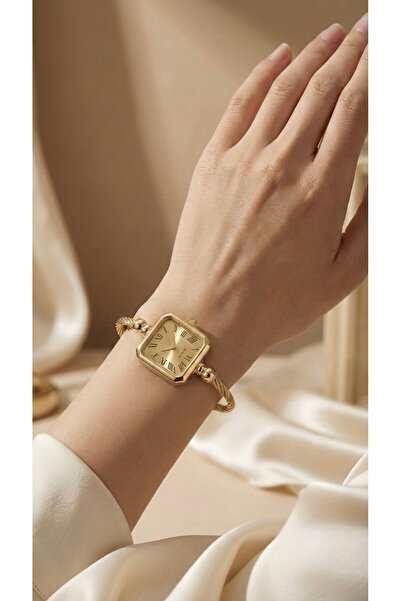 KLISHE Butik Ivory Gold Color & Gold Dial Steel Women's Watch, Old Money, Lux...