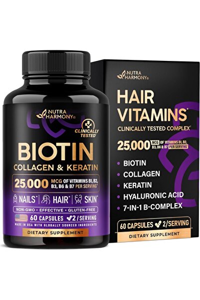 NUTRA Biotin, Collagen, Keratin & Hyaluronic Acid Supplement