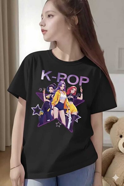 New Shine K-Pop Printed Black Kids T-Shirt