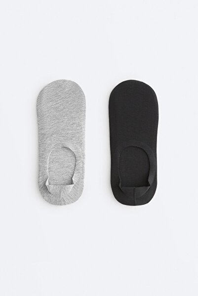 Oysho 2 çift yüksek kesim fitilli pamuklu babet çorap