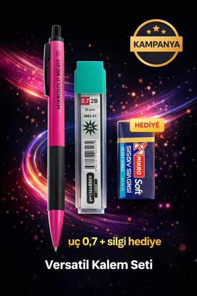 W-Design 1 قلم متعدد الاستخدامات 0.7 + 1 رأس قلم 0.7 + 1 ممحاة، مجموعة من 3 قطع