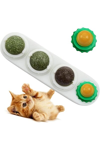 Genaric Tabala Rotating Cat Lick Candy Toy with Catnip Balls