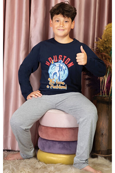 Pyjama Familya Thin Long Sleeve Pajama Set with Boy Figure