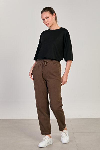 BARRELS AND OIL Women's Tassel Trousers - Brown