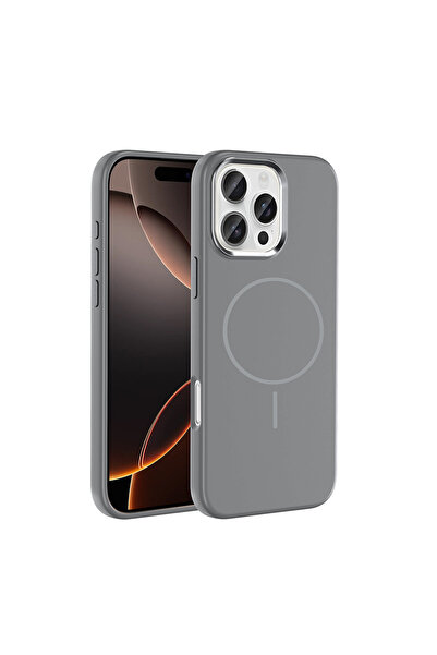 zore iPhone 16 Pro Max Kılıf M-Safe Şarj Özellikli Metal Kamera Çerçeveli Edi...