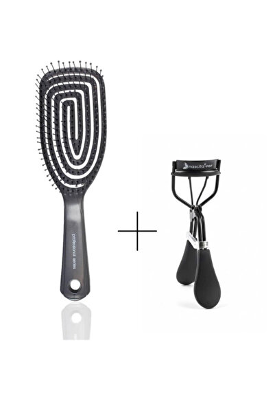 nascita Pro Three-Dimensional Hair Brush -01+ Black Pro Eyelash Curling Tool ...
