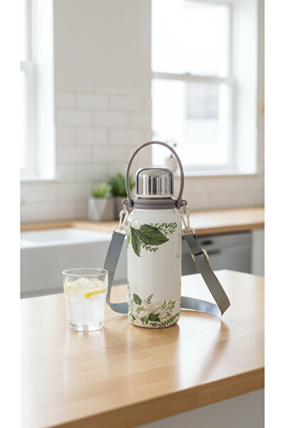 Generic A portable Thermal water bottle mug with a stylish botanical design, ...