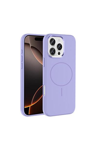 iPhone 16 Pro Kılıf M-Safe Şarj Özellikli Metal Kamera Çerçeveli Edi Silikon Kapak