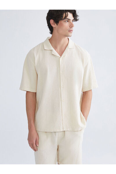 LC Waikiki Peak New Season Comfortable Fit Resort Collar Short Sleeve Men's S...