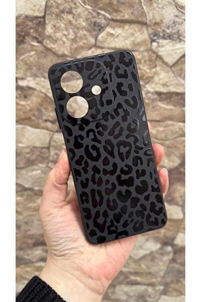 Vip Case Oppo A3 Compatible Black Leopard Patterned Silicone Shock Absorbing ...