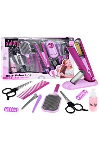 Leno مجموعة تصفيف الشعر، صالون تجميل، فرشاة تمليس الشعر، مجموعة لعب للأطفال