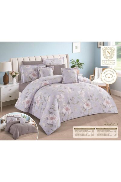 NAJMA مفرش الصيف الفاخر ALMAS نفرين 8 قطع قطن 100%