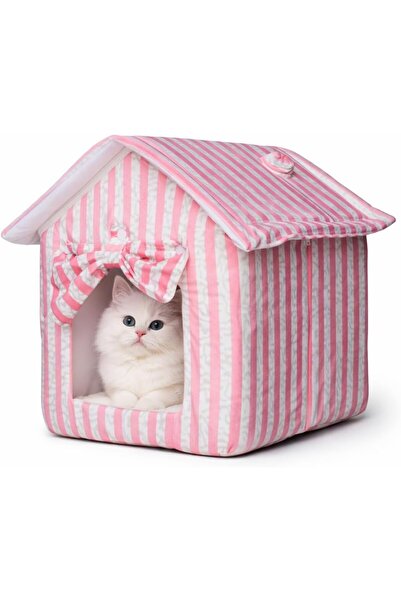 Genaric Tabala Fur Winter Bed for Cats, Pink