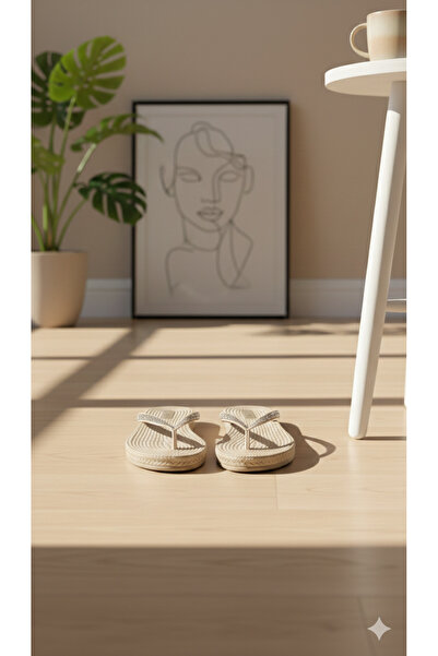 DARUGA Flip-flops pentru femei talpă plată lı Parmak Arblas cu pietre aplicat...