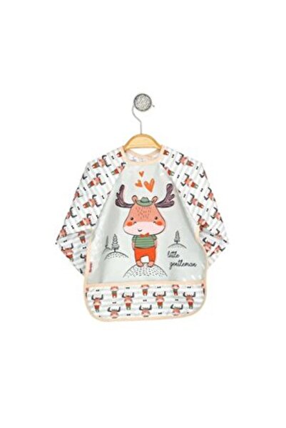 babynow مريلة طعام وأنشطة بأكمام طويلة مقاومة للسوائل - نمط الغزال (5 قطع)