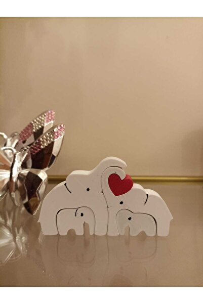 smilechild MUTLU FİL AİLESİ 6 cm dekoratif obje PLASTİKTİR