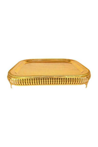 AZOZ MERCHLY Rectangular gold iron tray, 40x33 cm