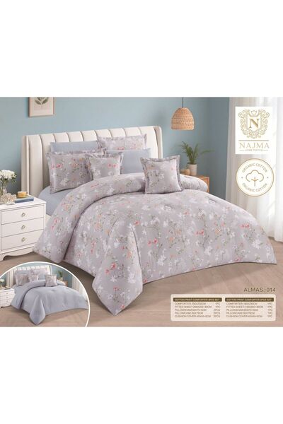 NAJMA ALMAS Luxury Summer Bedding Set, Double Size, 8 Pieces, 100% Cotton