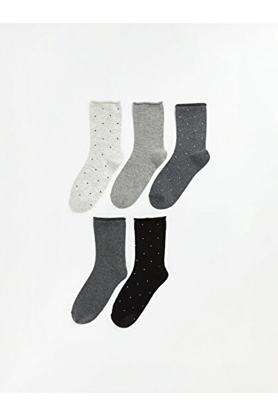 LC Waikiki Rmz Gi̇yi̇m Farkiyla Polka Dot Women's Socks 5-Pack