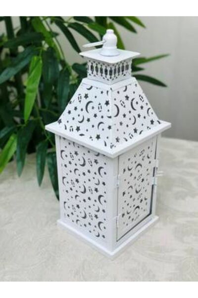 Generica White metal lantern without light, dimensions 25*15*15 cm