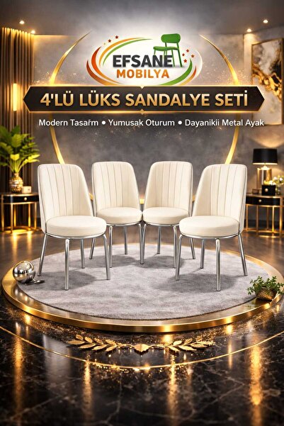 Efsane i.E.G GOLD SANDALYE 4 ADET SALON MUTFAK YEMEK ODASI BAHÇE BALKON OTEL ...
