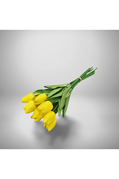 NET MARKET 10'lu Lüks Islak Lale Buketi - Gerçekçi Dokulu Yapay Çiçek