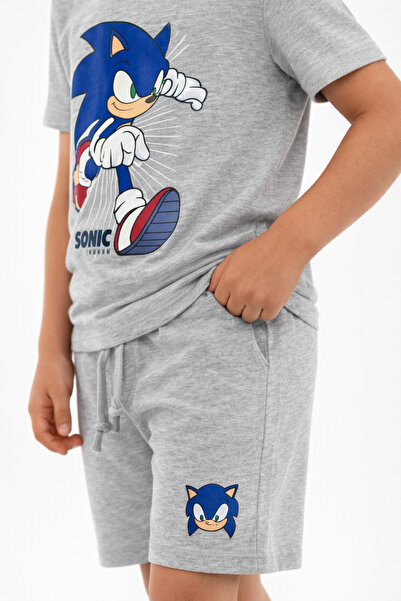 FAMILYMALLSA طقم أطفال ولادي بشخصية Sonic – قطعتين (بلوزة + شورت)