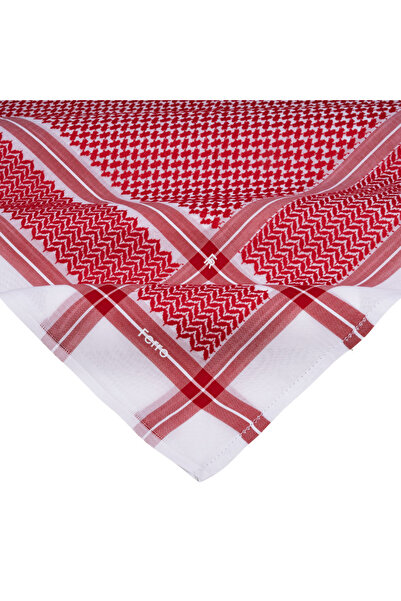 FERRO The luxurious red Vero shemagh features a modern design and symmetrical...
