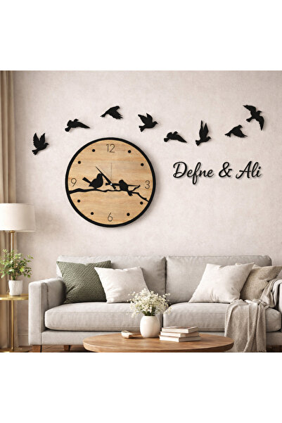 mrchediyesepeti Salon duvar saati 40 cm kuşlar 8 adettir şık kişiye özel no 1...