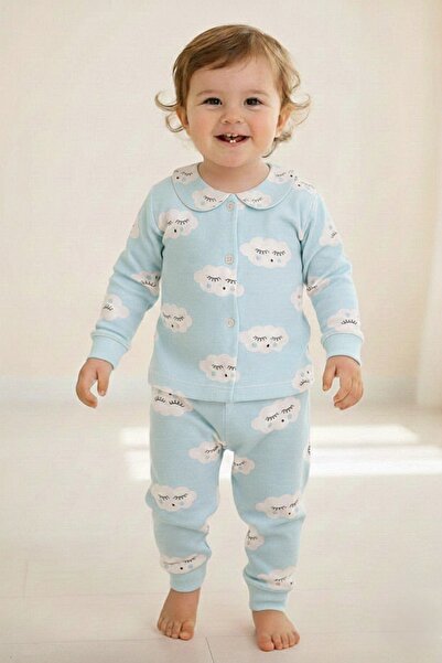 Yumak Bebek Ürünleri Minik Bulutlar 2’li Unisex Bebek Pijama Takımı – Pamuklu...