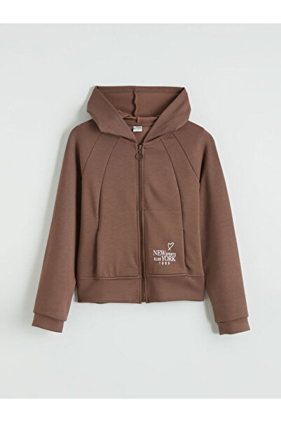 LC Waikiki Hooded Printed Girls' Zipper Sweatshirt from Uzg Store for Style E...