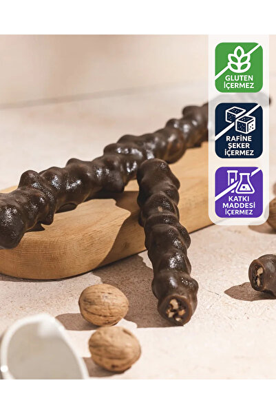 Yediğini Önemse Glutensiz Şeker İlavesiz Cevizli Sucuk-Köme 100 g (Karabuğday...