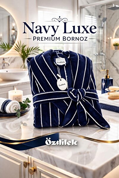 Özdilek Navy Luxe Bathrobe Navy Blue XL Size