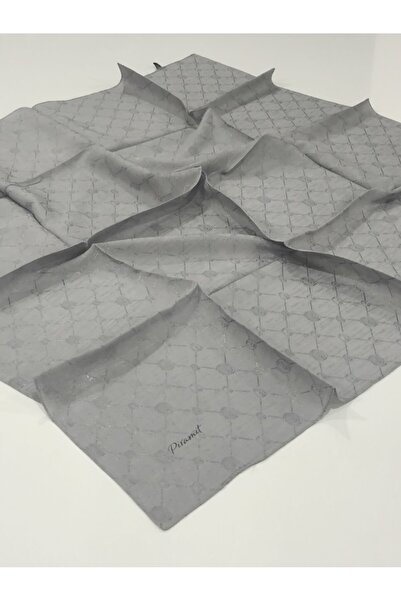 PİRAMİT MONOGRAM JAKARLI EŞARP GRİ