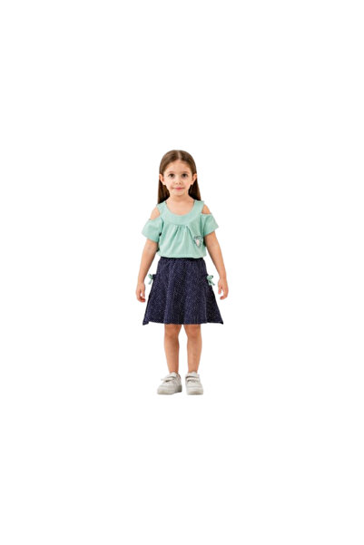 GENERAL Girls' skirt and blouse set with shoulder cutouts and unique details,...