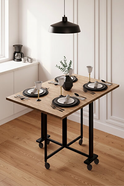 YüceerHome Vefa Katlanabilir Çok Amaçlı Yemek Masası Çalışma Masası Kahve Masası