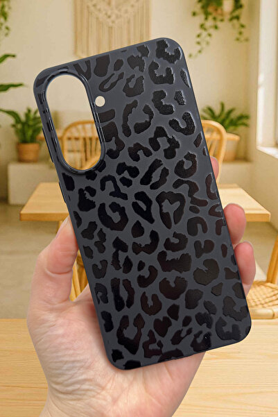 Vip Case Samsung Galaxy A37 Compatible Black Leopard Patterned Silicone Shock...