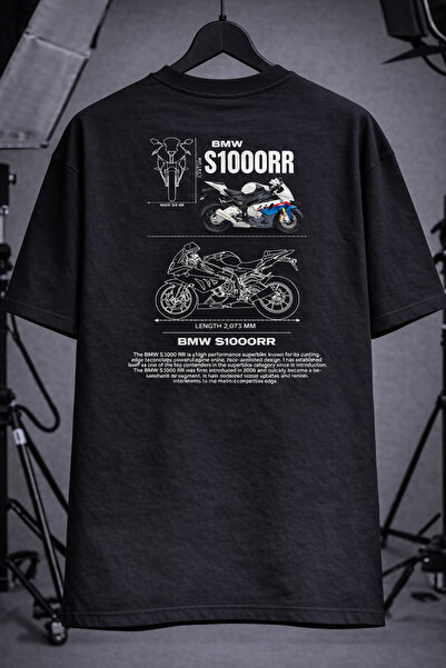 cc collection Unisex Oversize Bmw S1000Rr Printed Black T-Shirt Street Style ...