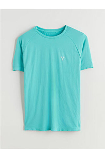 LC Waikiki Turquoise Crew Neck Men's Sports T-Shirt