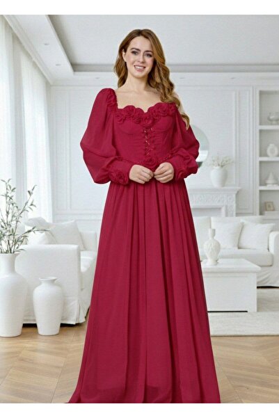 alqarat The "Evelyn" Floral Corset Gown