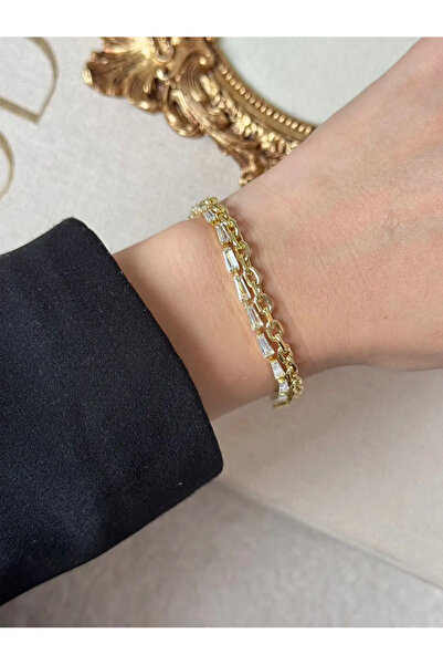 LEROSY CO. Steel Linea Bracelet Gold Minimal Thin Chain Women's Bracelet