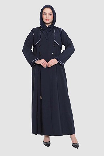 mothhela Stylish wrap abaya in navy blue