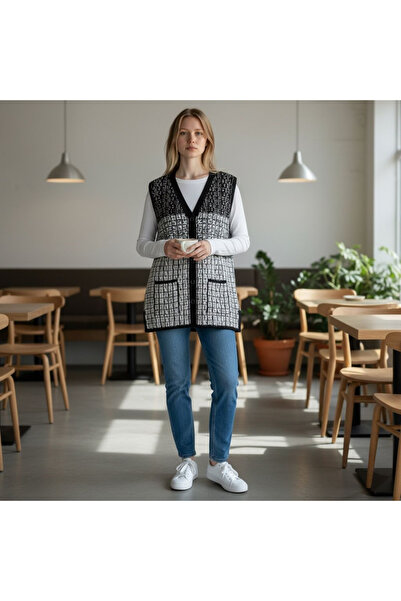 EREN STYLE Knitted Mimosa Authentic Patterned Vest