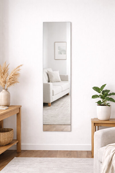 Ahzen Cam Çerçevesiz Boy Aynası Kendinden Yapışkanlı Tek Parça Gerçek Ayna 10...