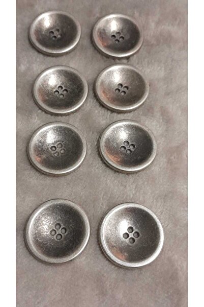 ILCARE Antique Silver Plated Metal Button 35 Size 20 mm 6 Pieces