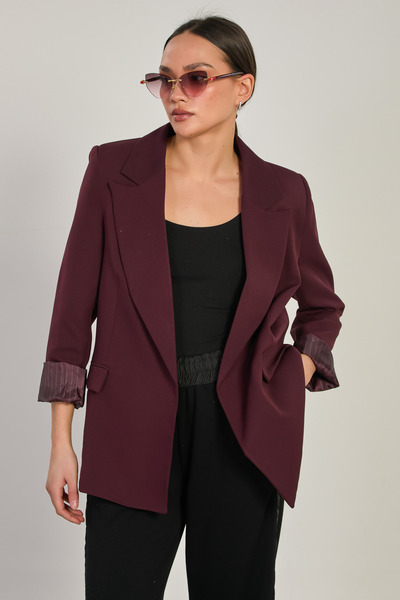 BARRELS AND OIL Women's Classic Blazer Jacket - Plum