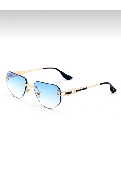 Mazzy Blend Blue Gold Unisex Sunglasses